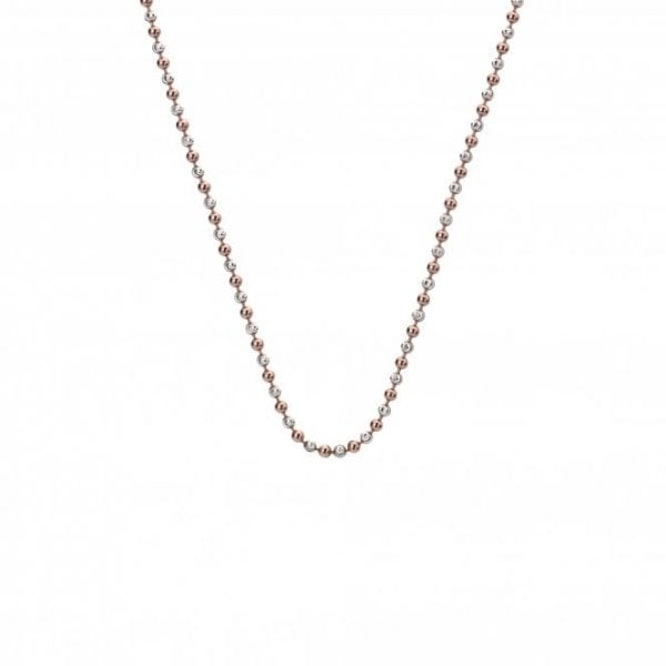 30" Sterling Silver and Rose Gold Plated Accent Bead Chain