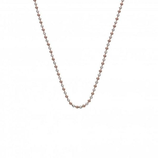 30" Sterling Silver and Rose Gold Plated Accent Bead Chain