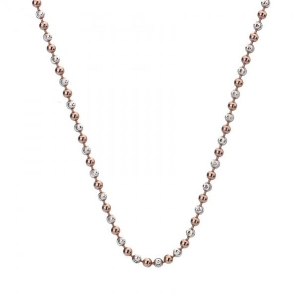 Ladies 61cm Silver and Rose Beaded Chain