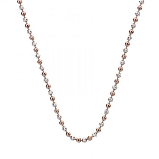 Ladies 61cm Silver and Rose Beaded Chain
