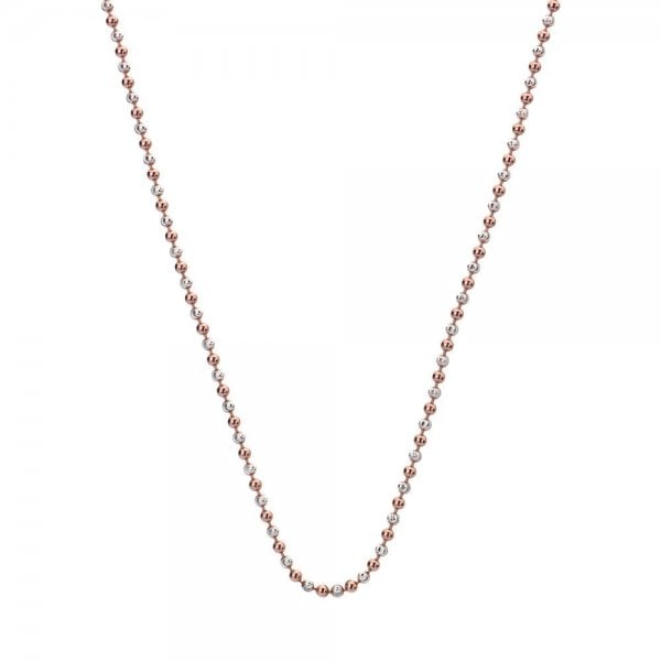 35" Silver and Rose Gold Bead Chain
