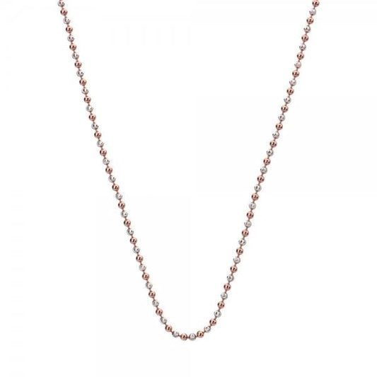 35" Silver and Rose Gold Bead Chain