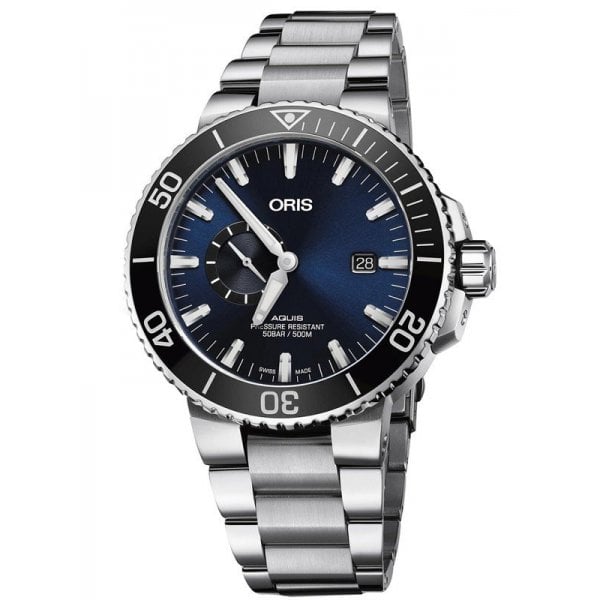 AQUIS SMALL SECOND & DATE - BLUE & STEEL BRACELET
