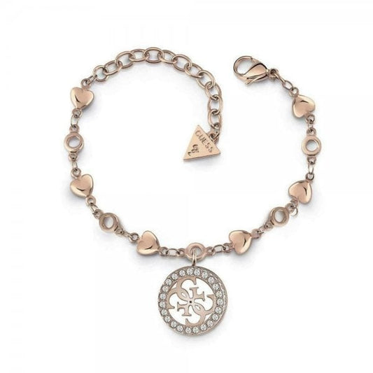 Guess Rose Gold Hearts Chain Bracelet