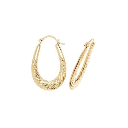 9CT YELLOW GOLD CREOLE EARRINGS