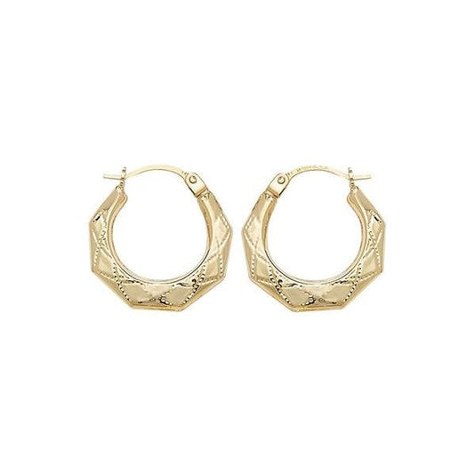 9ct Yellow Gold 10mm Creole Earrings