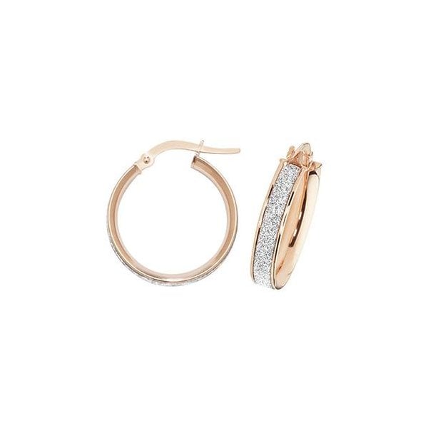 9ct Rose Gold 15mm Hoop Earrings