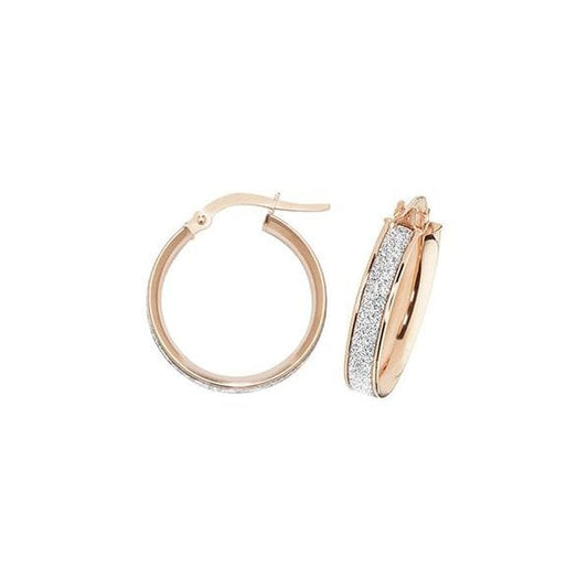 9ct Rose Gold 15mm Hoop Earrings