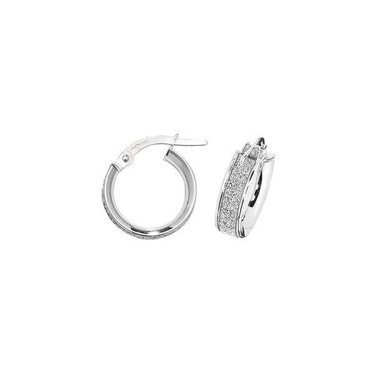 9ct White Gold 10mm Hoop Earrings