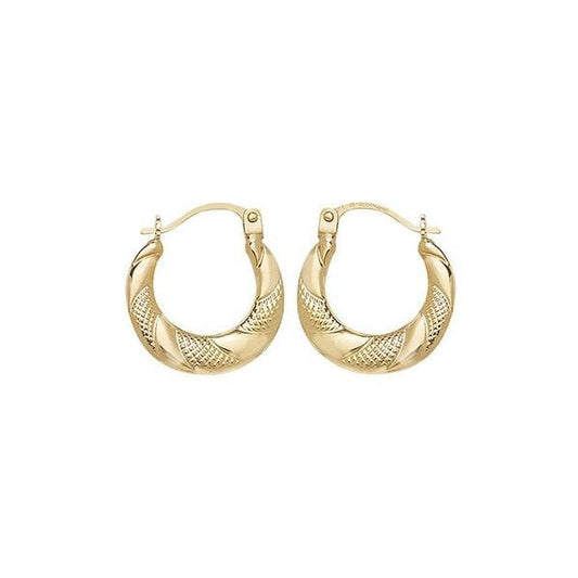 9ct Yellow Gold 8mm Hoop Earrings