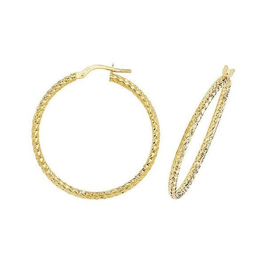 9ct Yellow Gold 30mm Hoop Earrings