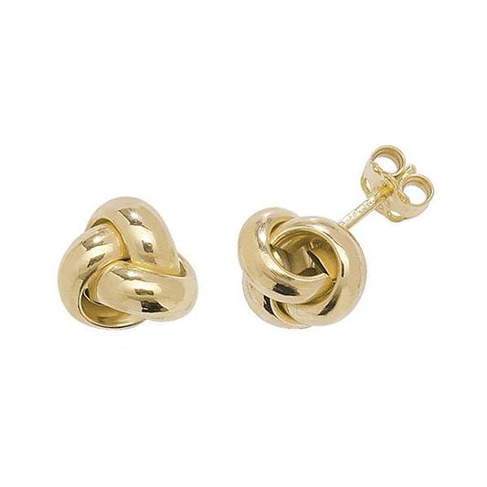 9CT YELLOW GOLD KNOT STUD EARRINGS