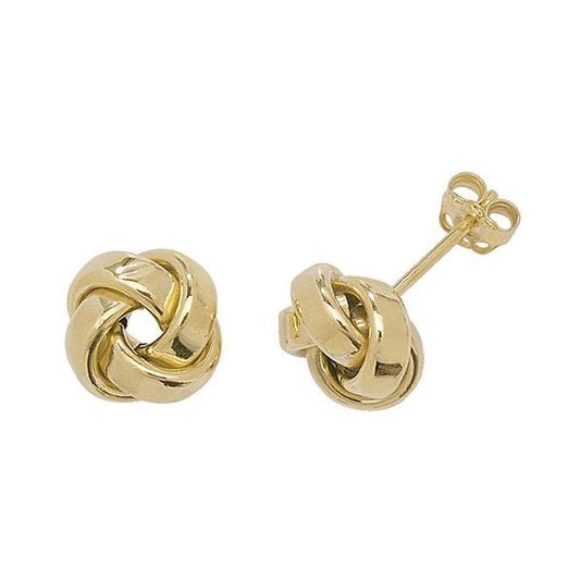 9ct Yellow Gold Knot Stud Earrings