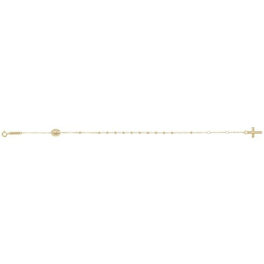 9ct Yellow Gold Ladies 7.5in Rosary Bracelet