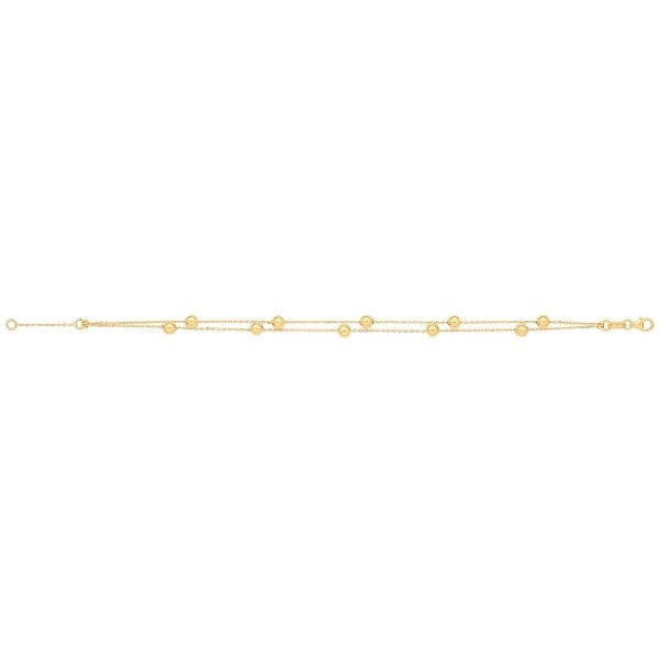 9ct Yellow Gold 7.2" 2 Stranded Bracelet