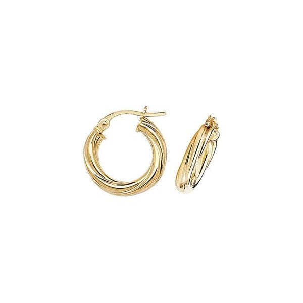 9ct Yellow Gold 10mm Hoop Earrings
