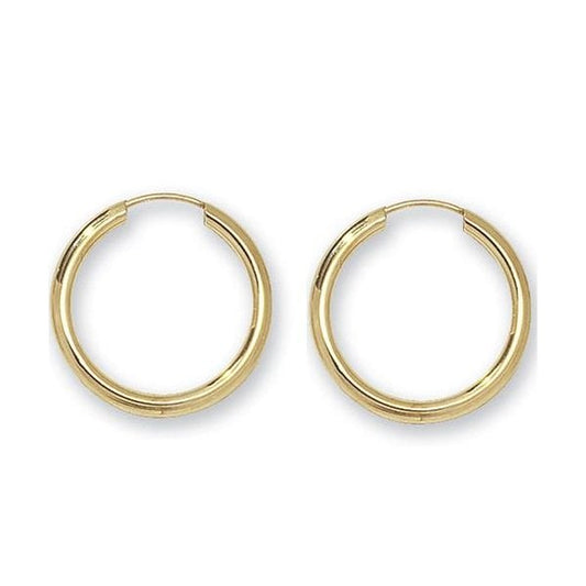 9ct Yellow Gold 16mm Sleepers