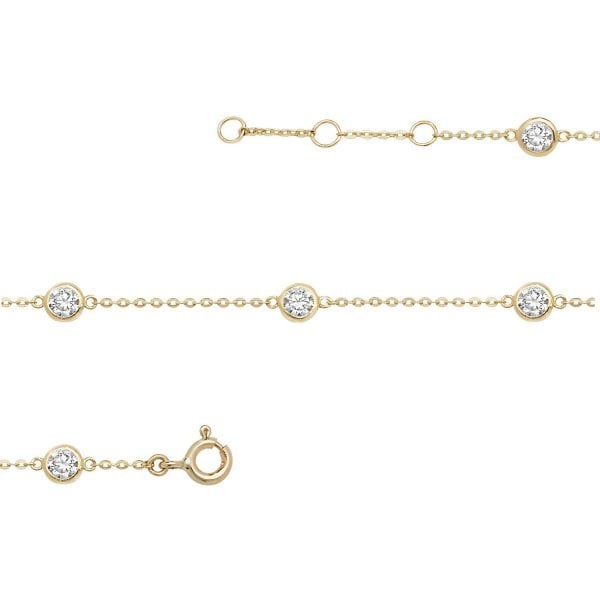 9ct Gold Ladies' 7+1/4 IN CZ Bracelet