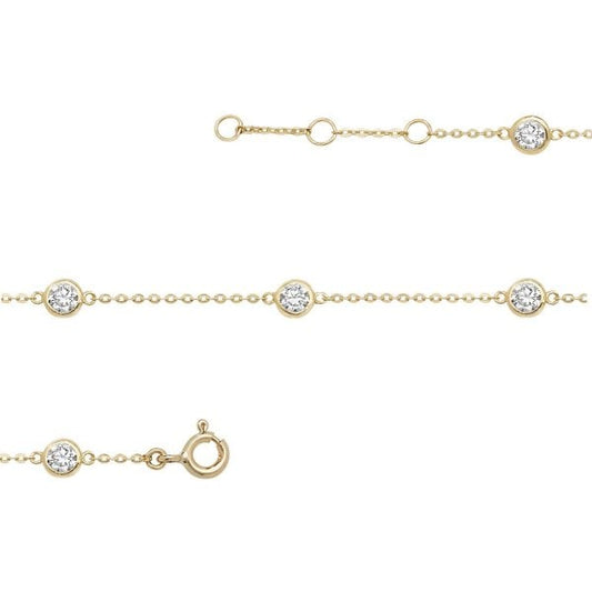9ct Gold Ladies' 7+1/4 IN CZ Bracelet