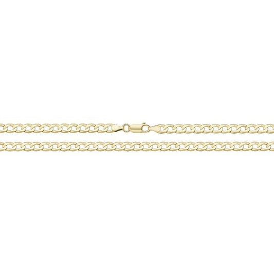 9ct Yellow Cold Flt Curb Bvld Chain