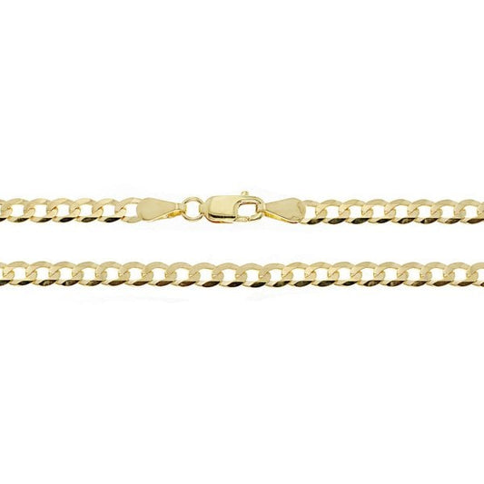 9ct Yellow Gold Flt Bvld Curb Chain