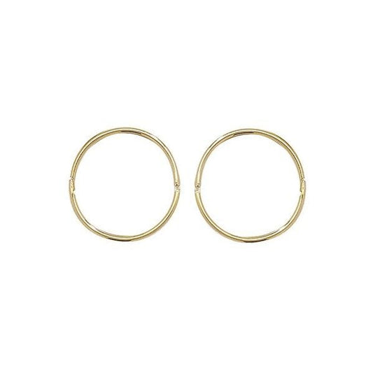 9ct Yellow Gold 14mm Hinged Sleepers