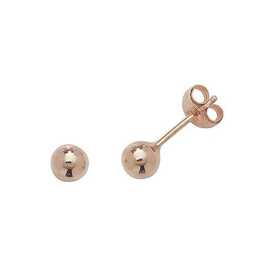 9ct Rose Gold 4mm Ball Stud Earrings