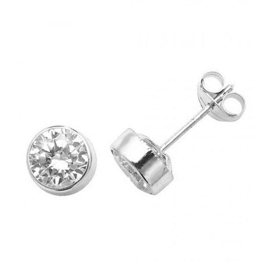 9ct RND CZ Stud Earrings