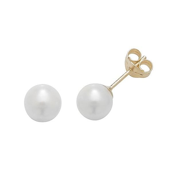 9ct YG 6mm Pearl Stud Earrings