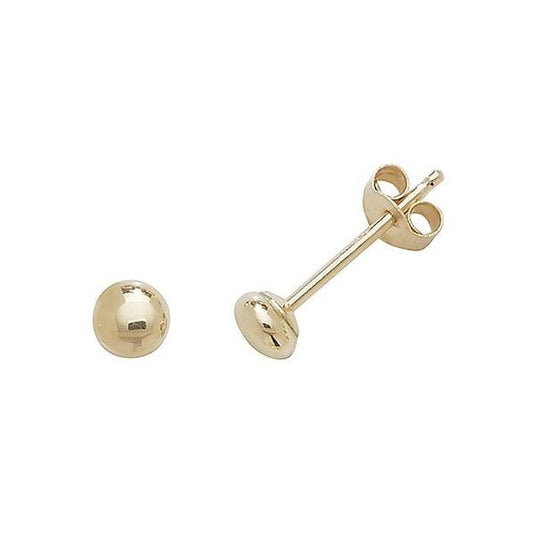 9ct Yellow Gold 3mm Button Studs