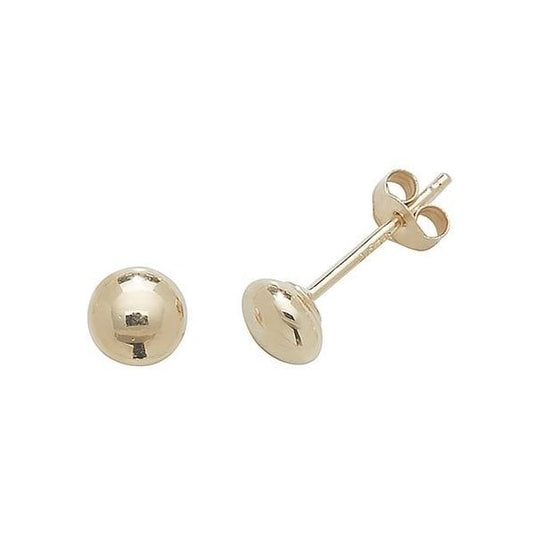 9ct Yellow Gold 4mm Button Studs