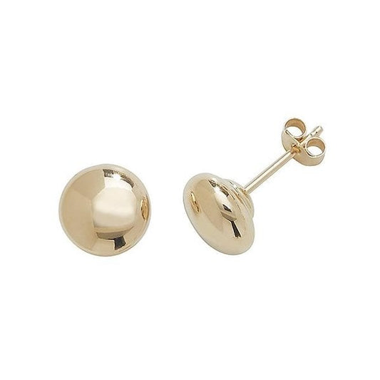 9ct Yellow Gold 6mm Button Studs