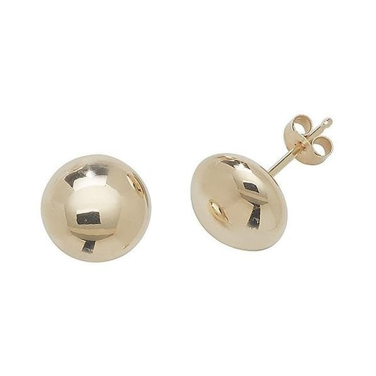 9ct Yellow Gold 7mm Button Studs
