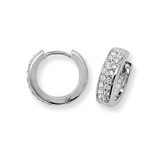 Silver Hinged CZ Earrings