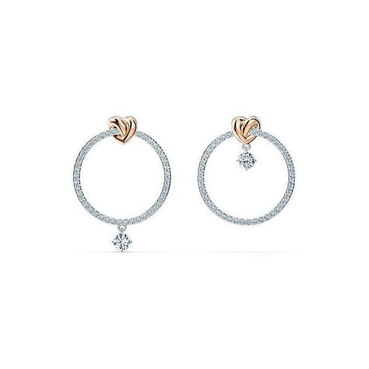 Lifelong Heart Pierced Earrings Hoop Crystal