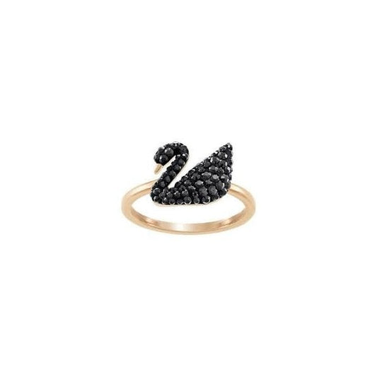 ICONIC SWAN RING BLK JET/ROS 5
