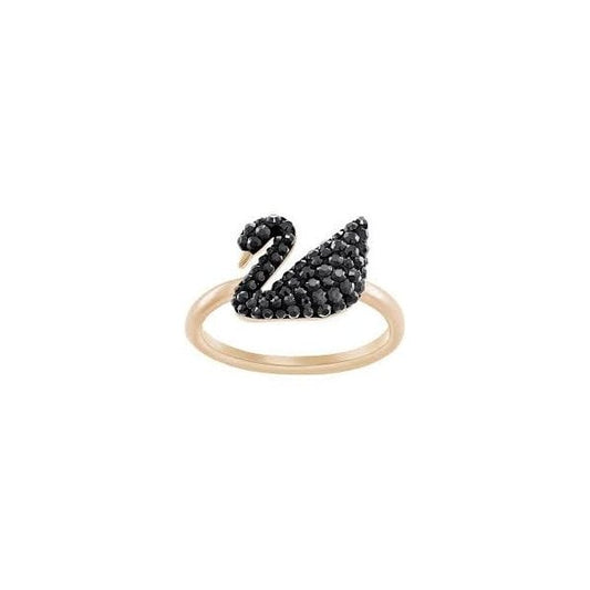ICONIC SWAN RING BLK JET/ROS 5