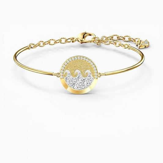 SHINE WAVE BANGLE, LIGHT MULTI-COLORED, GOLD-TONE