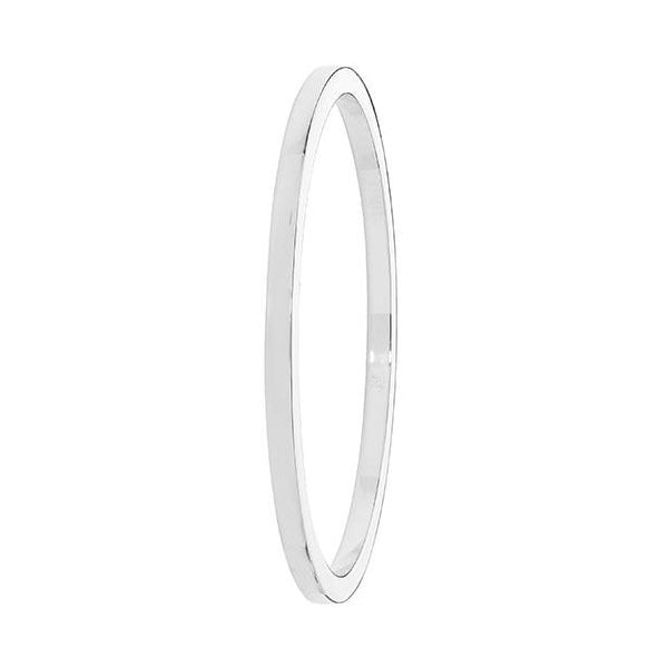 Silver Ladies Round Plain Bangle
