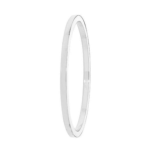 Silver Ladies Round Plain Bangle