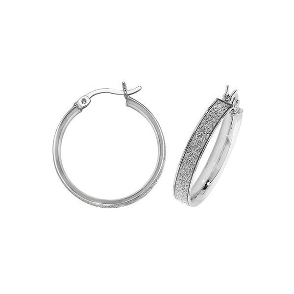 Silver 20mm Moondust Hoop Earrings