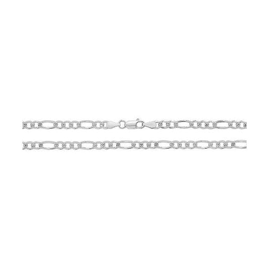 Silver Figaro Pave Chain