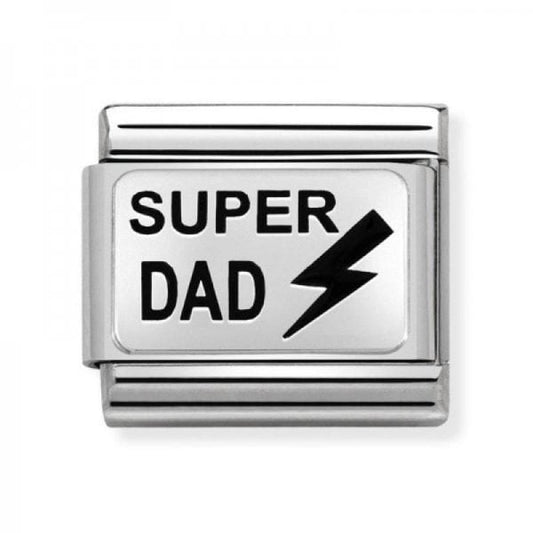 Silver Super Dad Charm