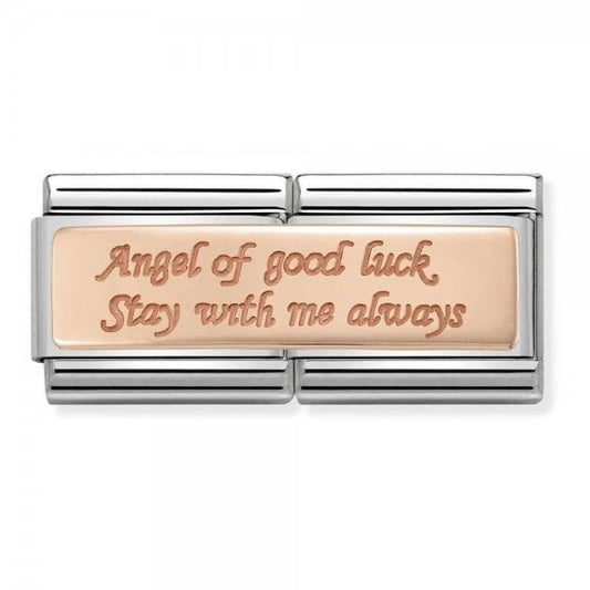 Rose Gold Angel of Good Luck Double Charm