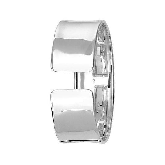 Silver Ladies Oval Cuff Bangle