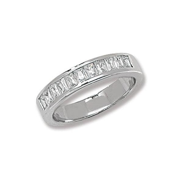 Silver Ladies Buquette Eternity CZ Ring