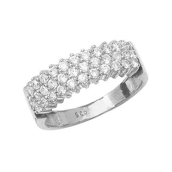 Silver Ladies CZ Ring