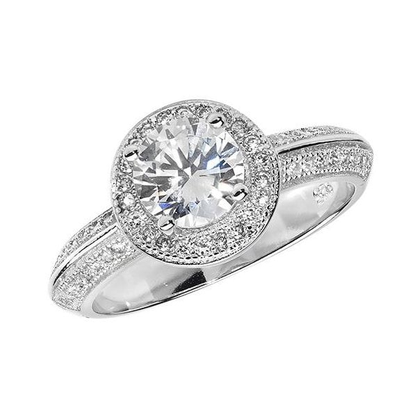 Silver Ladies CZ Ring