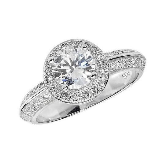 Silver Ladies CZ Ring