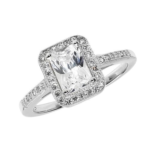 Silver Ladies CZ Ring